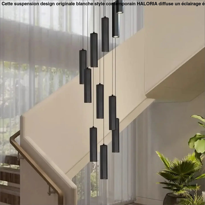 Suspension Design Moderne Cylindres Noirs Multiples Élégante