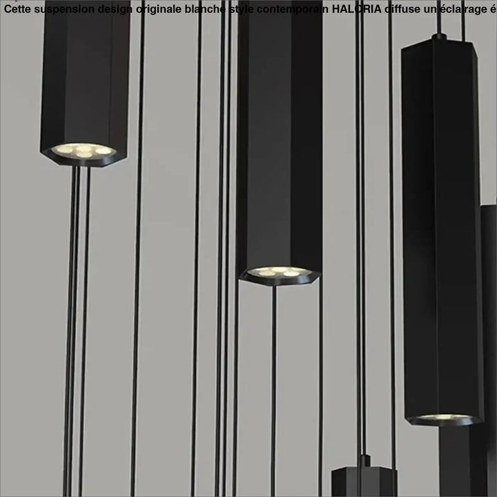 Suspension Design Moderne Cylindres Noirs Multiples Élégante