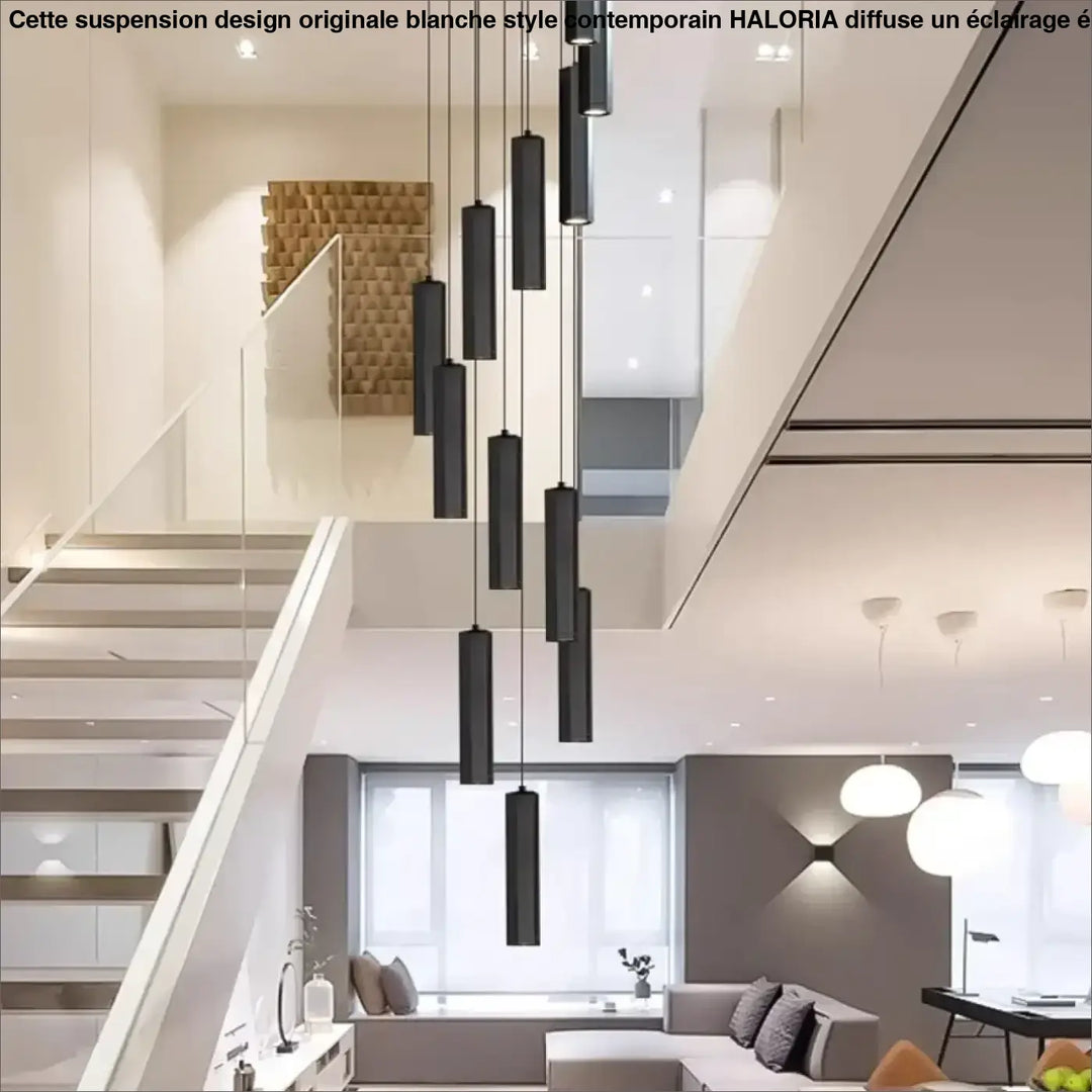 Suspension Design Moderne Cylindres Noirs Multiples Élégante