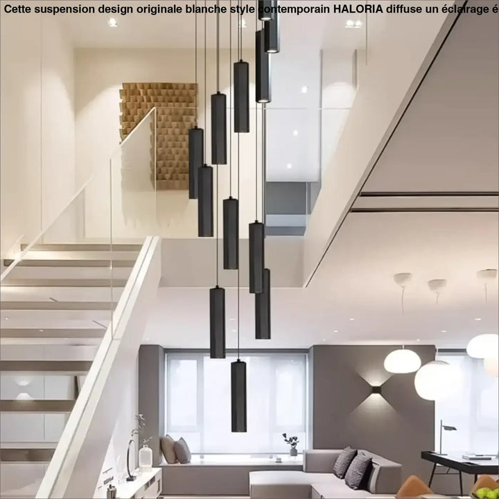 Suspension Design Moderne Cylindres Noirs Multiples Élégante