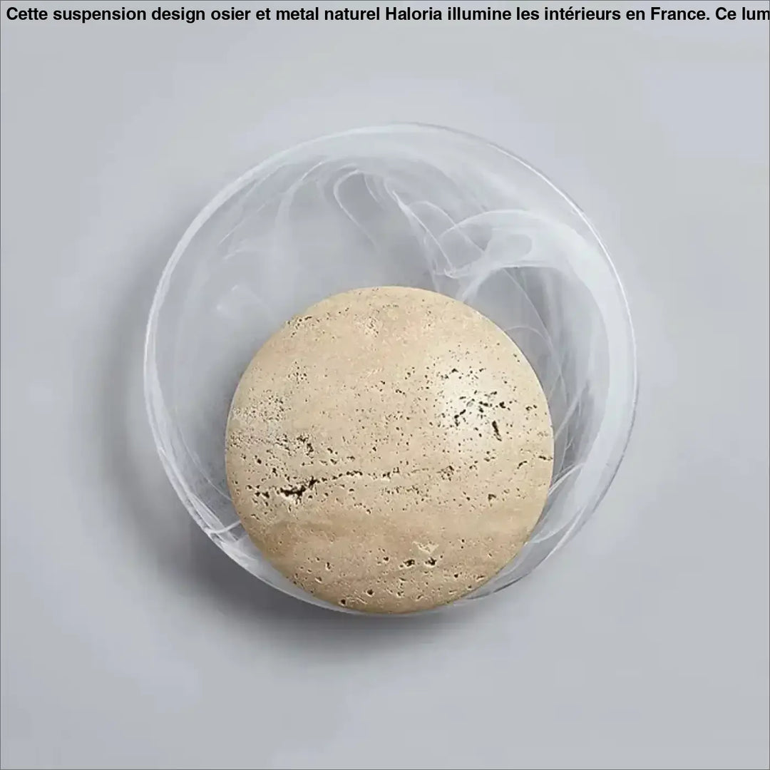 Applique murale design ronde en pierre avec éclairage led doux

