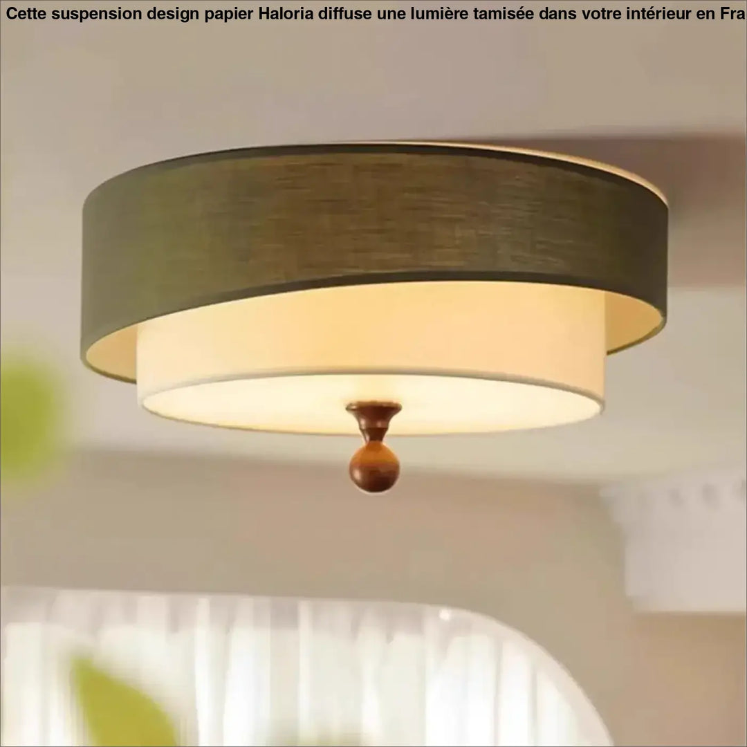 Luminaire plafonnier circulaire design antique en vert ou blanc
