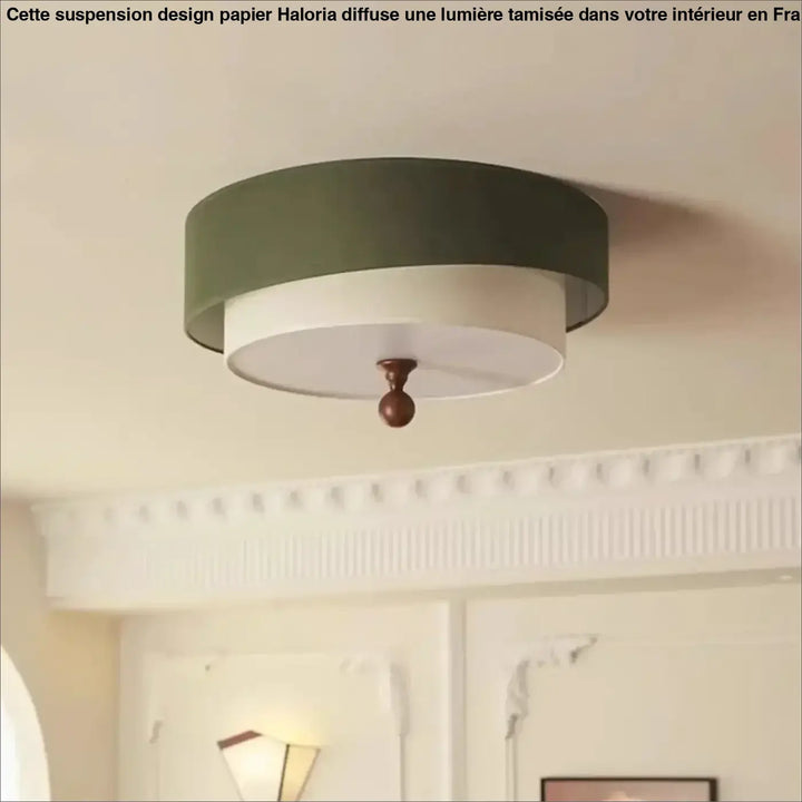 Luminaire plafonnier circulaire design antique en vert ou blanc
