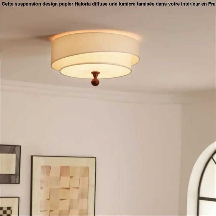 Luminaire plafonnier circulaire design antique en vert ou blanc