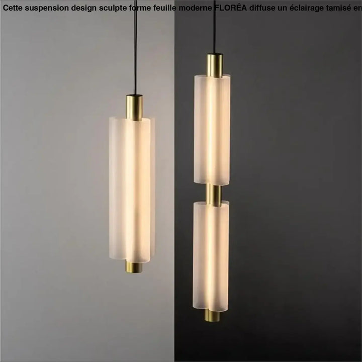 Suspension Luminaire Design Contemporaine Cylindre Verre Blanc