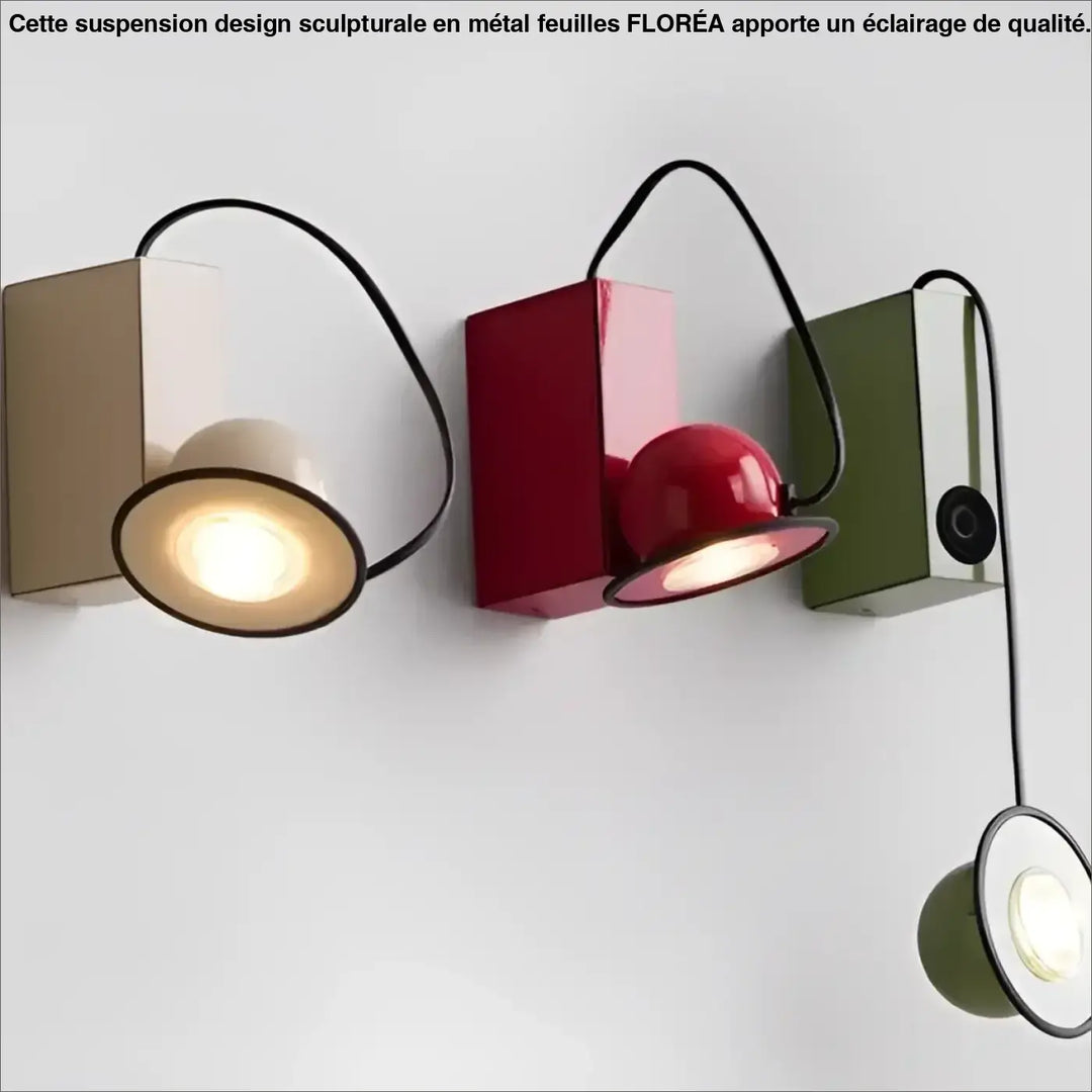 Applique design moderne compacte en métal beige vert rouge