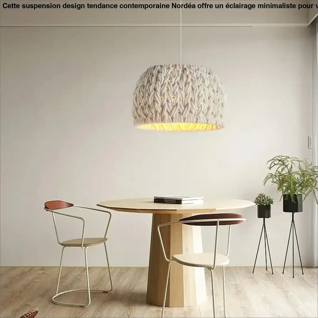 Suspension luminaire tressée en corde style bohème naturel


