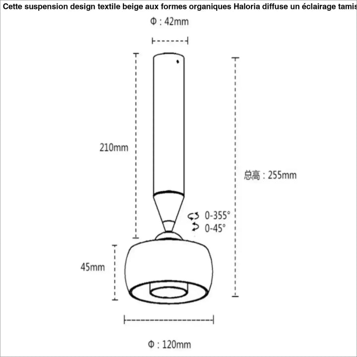 Suspension spot led ajustable pour éclairage architectural