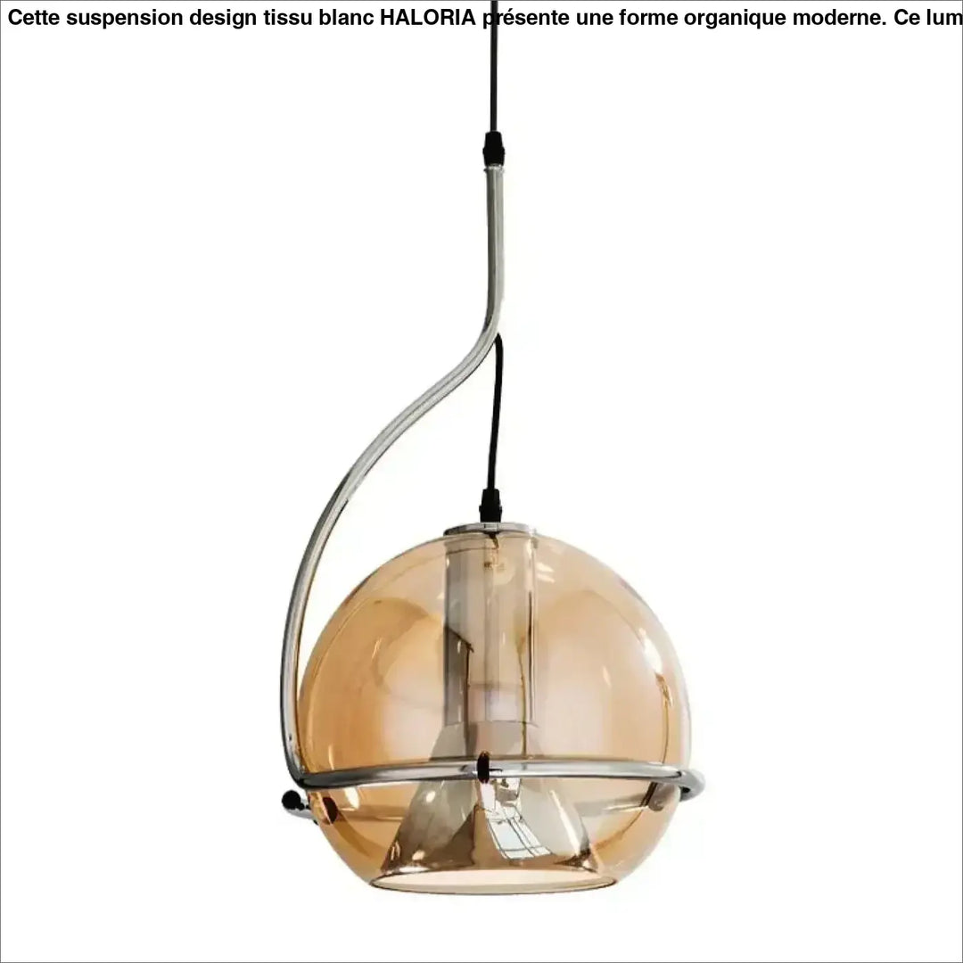 Suspension Moderne Sphérique Dorée Effet Miroir Style Chic