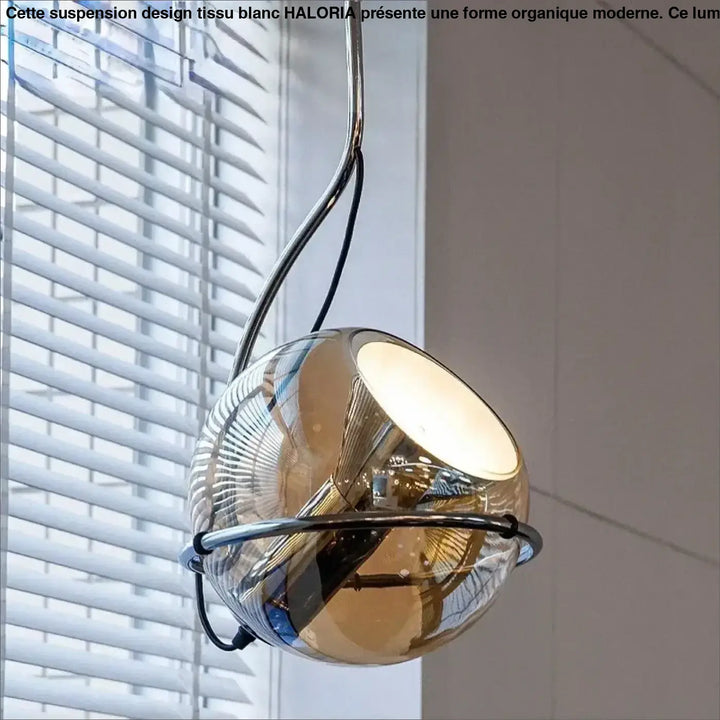 Suspension Moderne Sphérique Dorée Effet Miroir Style Chic