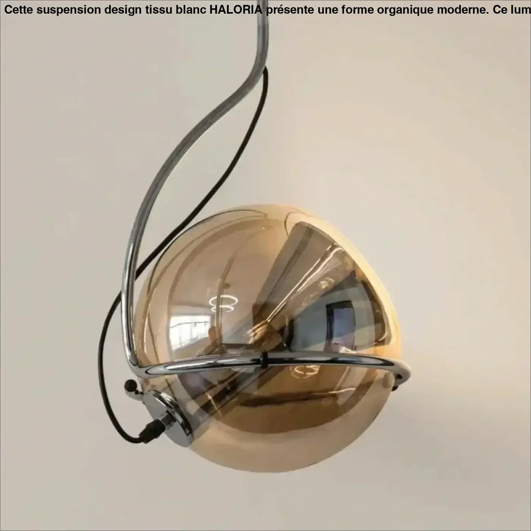 Suspension Moderne Sphérique Dorée Effet Miroir Style Chic