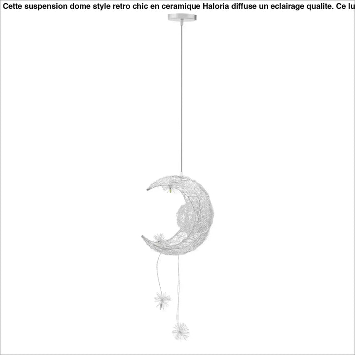 Suspension Féérique Lune Lumineuse Avec Petites Étoiles

