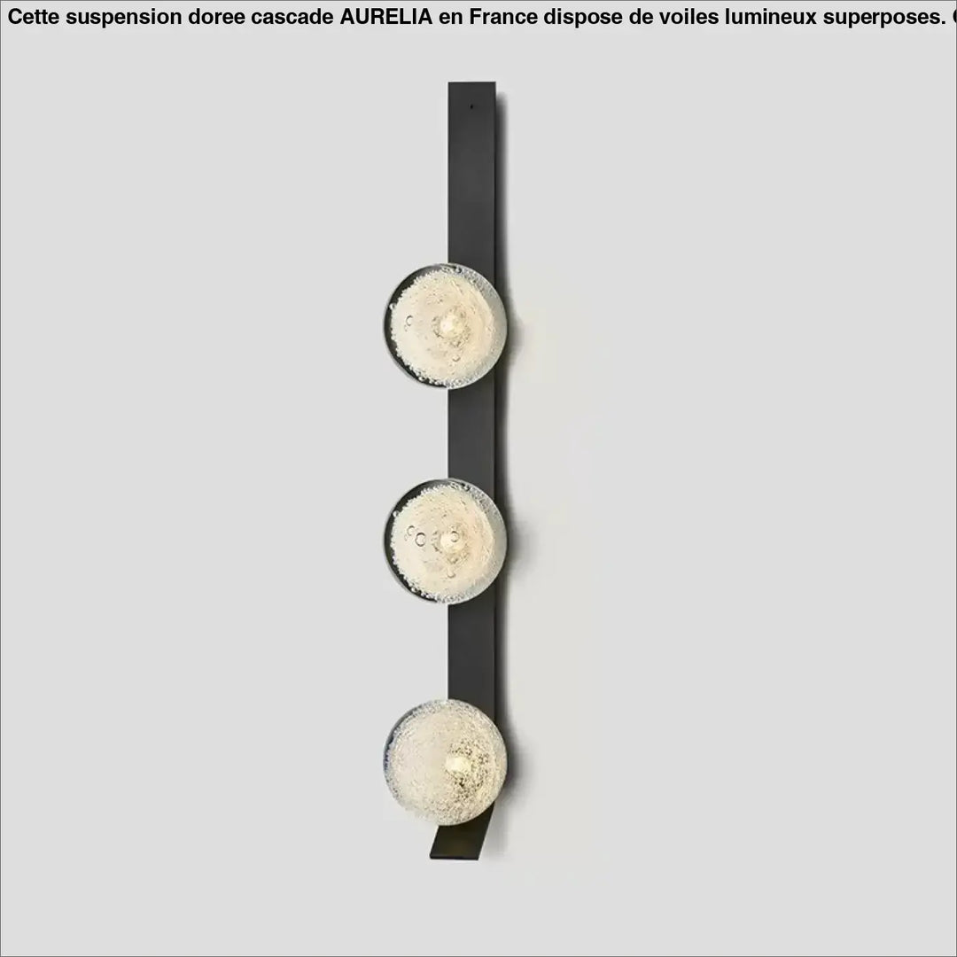 Applique Murale Verticale Dorée Avec Globes Soufflés Élégants