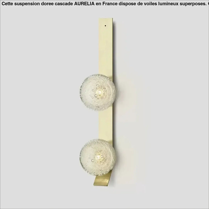 Applique Murale Verticale Dorée Avec Globes Soufflés Élégants