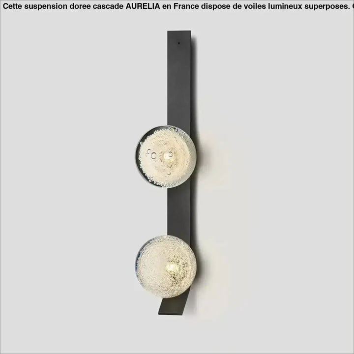 Applique Murale Verticale Dorée Avec Globes Soufflés Élégants