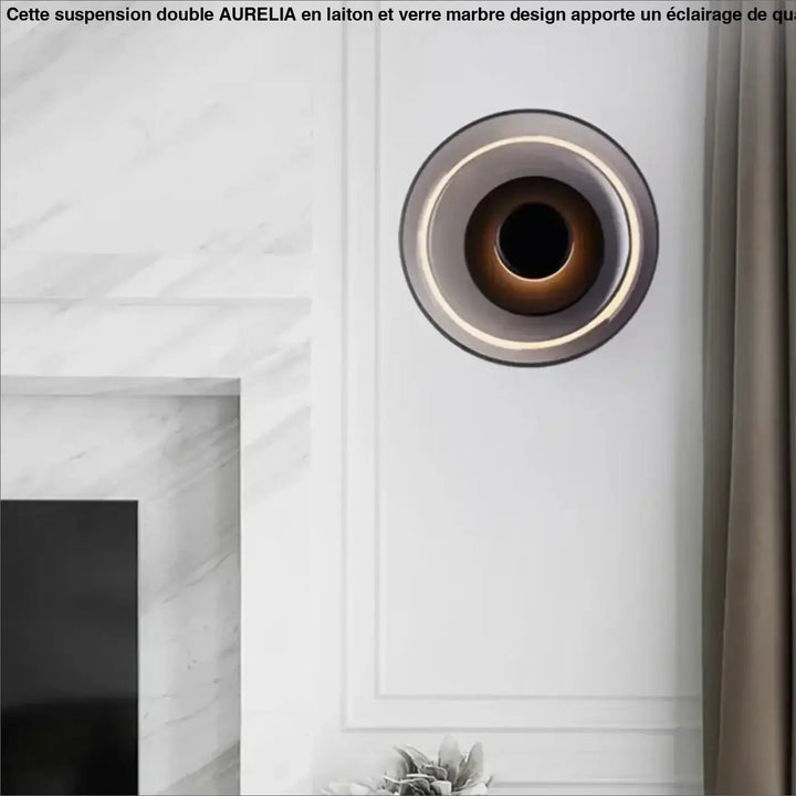 Applique murale contemporaine ronde en verre clair design moderne