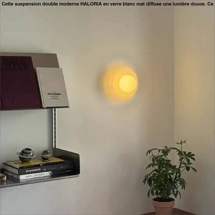 Suspension murale en marbre avec lumière en verre design élégant