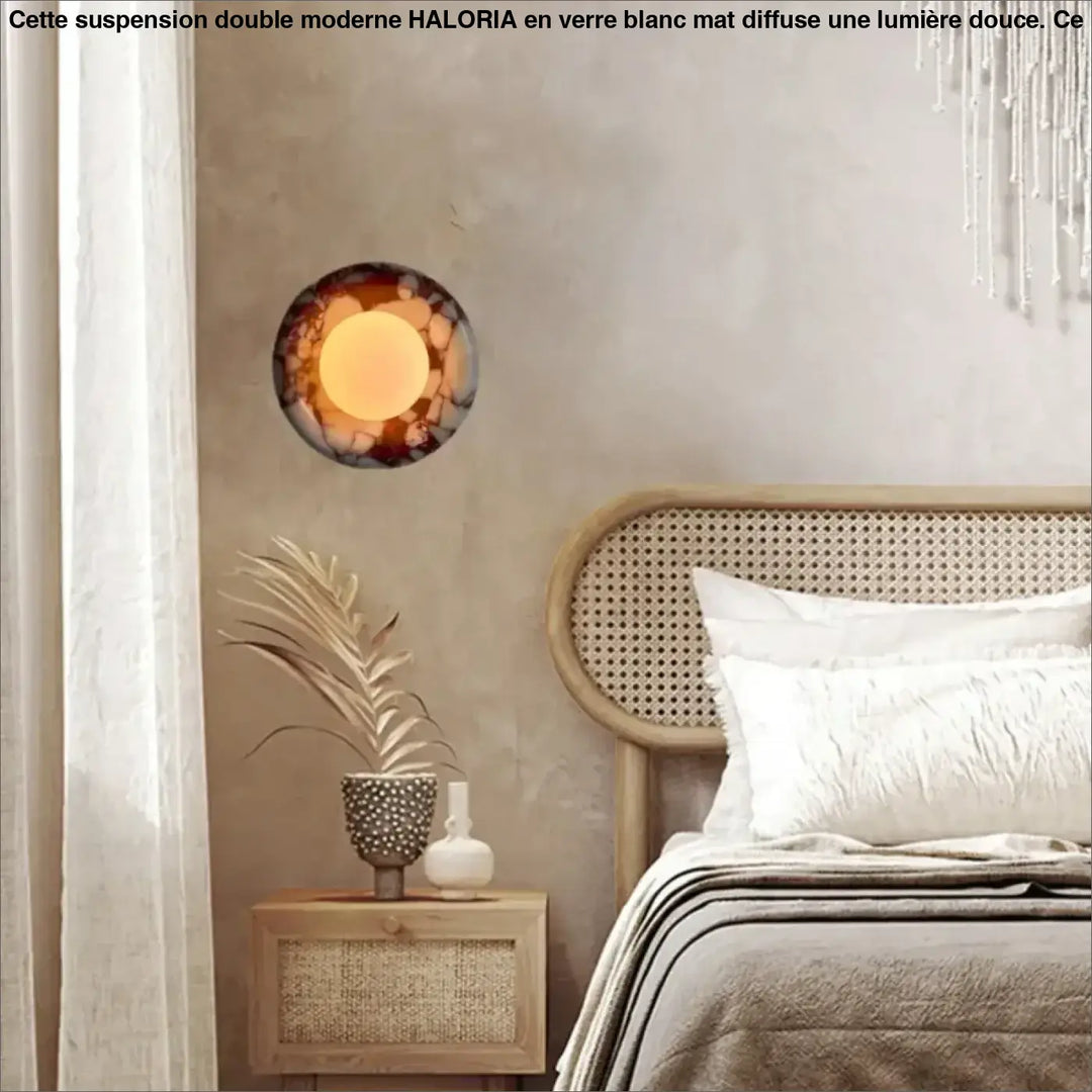 Suspension murale en marbre avec lumière en verre design élégant