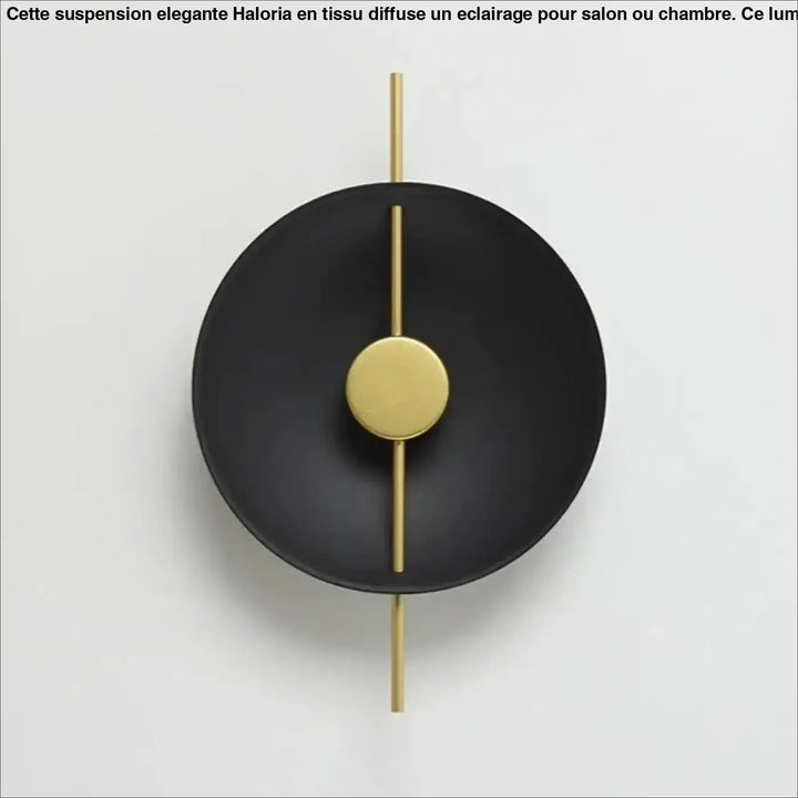 Applique Murale Sculpturale Effet Cible Noir Et Laiton


