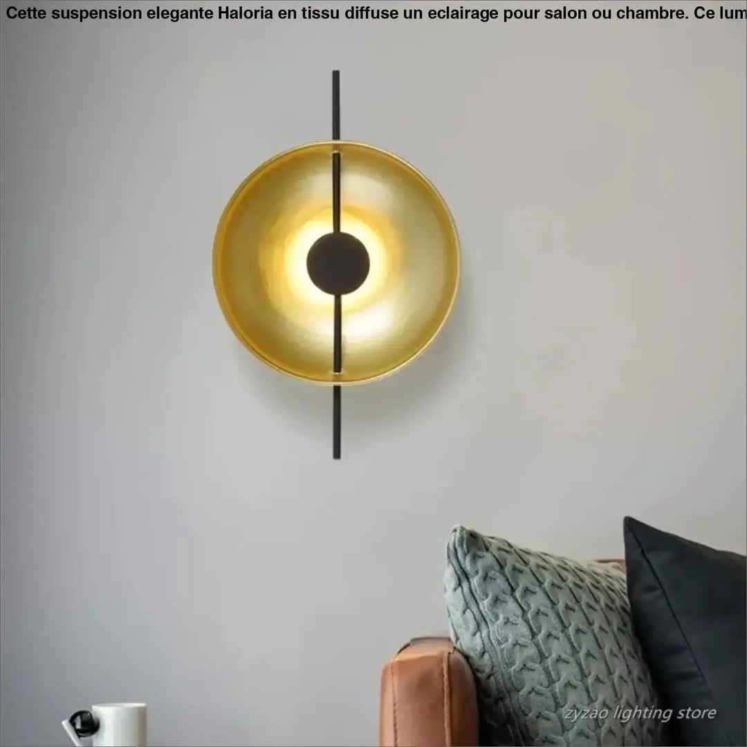 Applique Murale Sculpturale Effet Cible Noir Et Laiton

