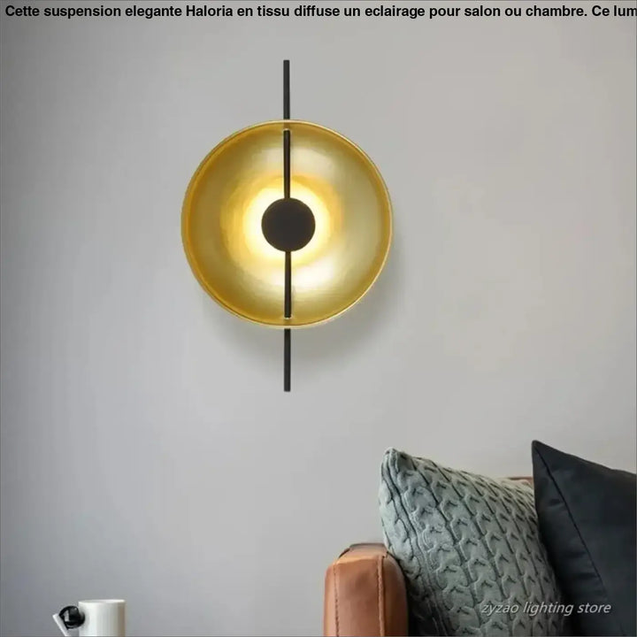 Applique Murale Sculpturale Effet Cible Noir Et Laiton

