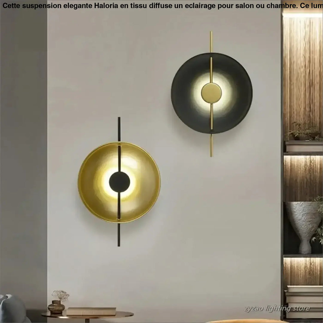 Applique Murale Sculpturale Effet Cible Noir Et Laiton


