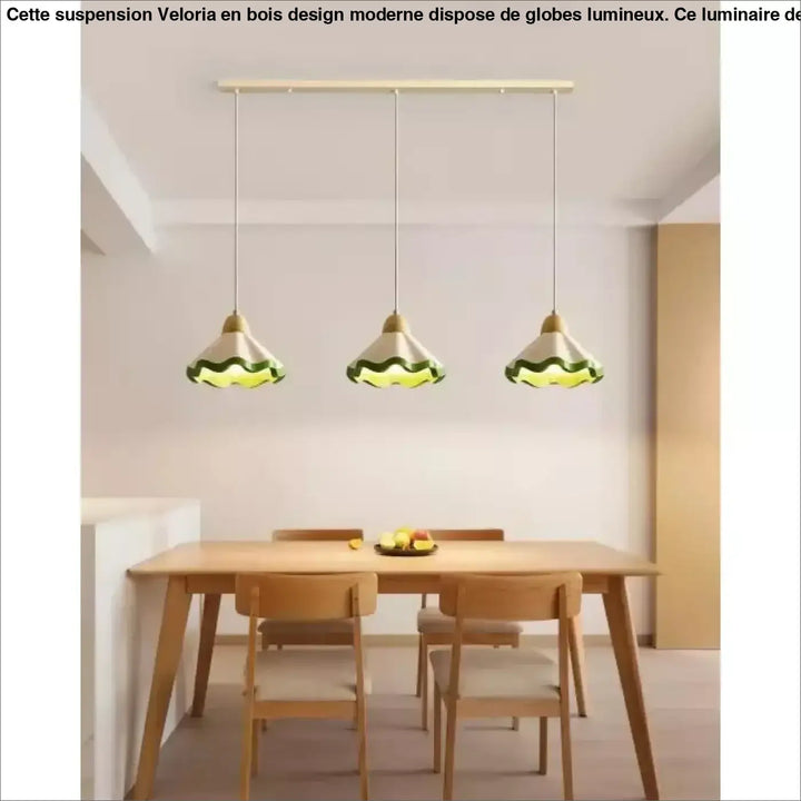 Suspension vintage ondulée style original vert beige chic