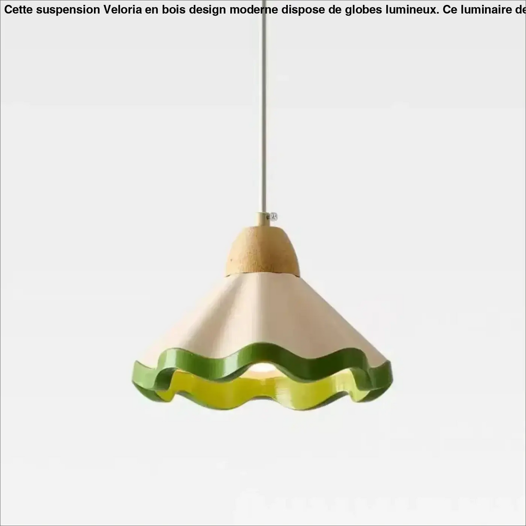 Suspension vintage ondulée style original vert beige chic