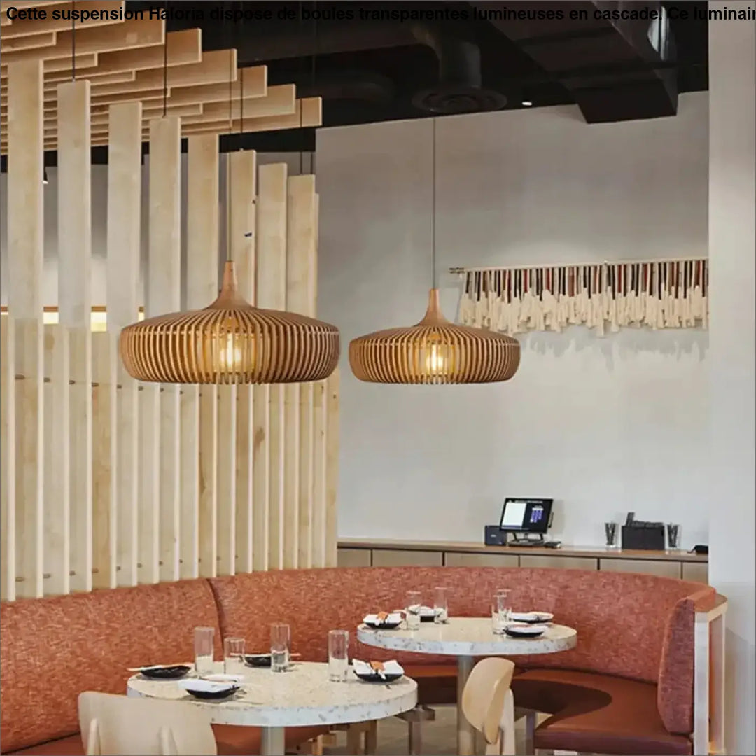 Suspension En Bois Clair Design Naturel Élégant

