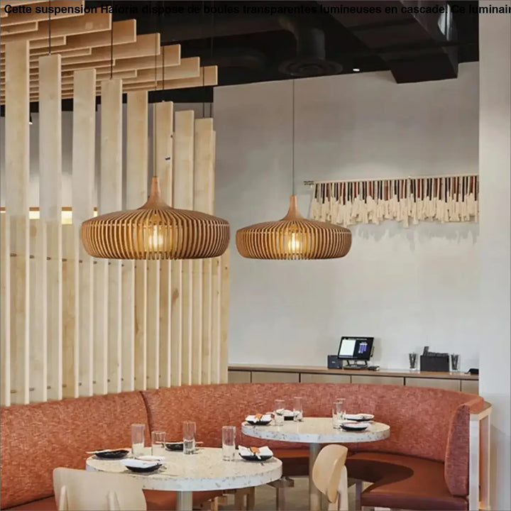 Suspension En Bois Clair Design Naturel Élégant

