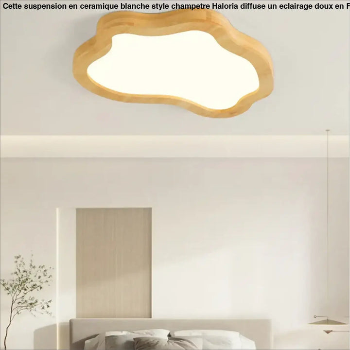 Plafonnier moderne en bois naturel en forme de nuage