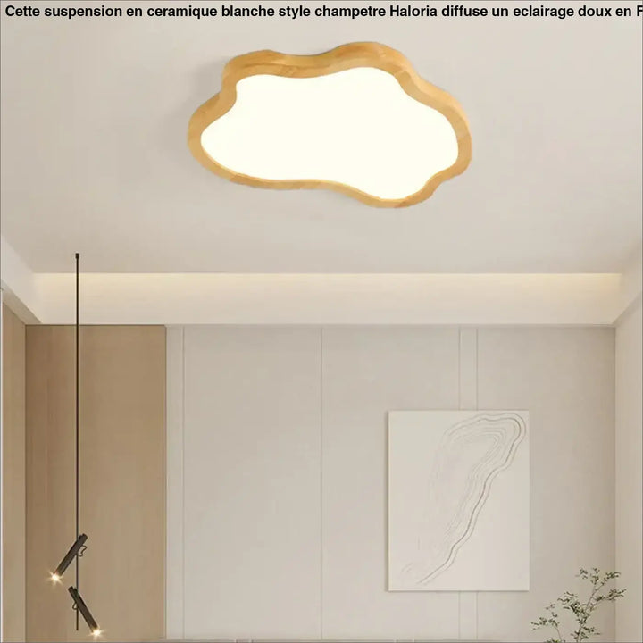 Plafonnier moderne en bois naturel en forme de nuage
