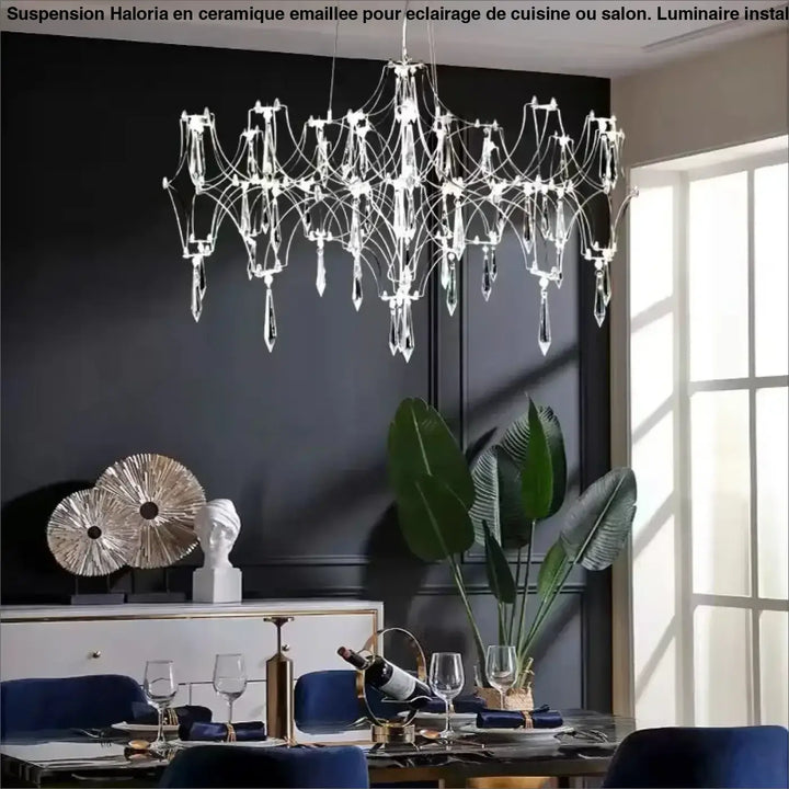 Starry Crystal Chandelier Living Room Light Luxury Modern Hotel Villa Duplex Bedroom Restaurant Fireflies Ceiling