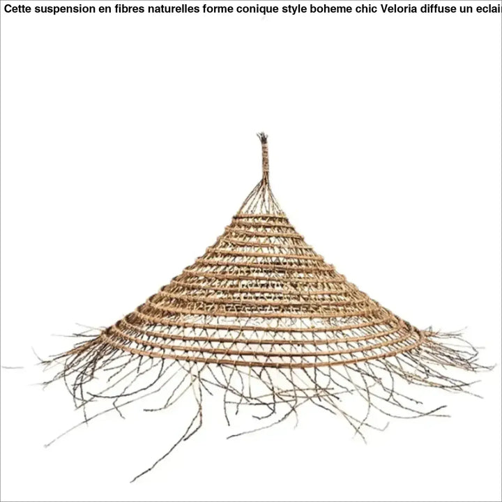 Suspension en fibres naturelles forme conique style bohème chic

