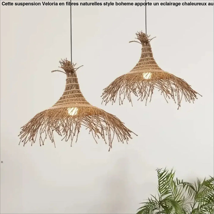 Suspension en fibres naturelles style bohème chic pour cuisine ou salo…

