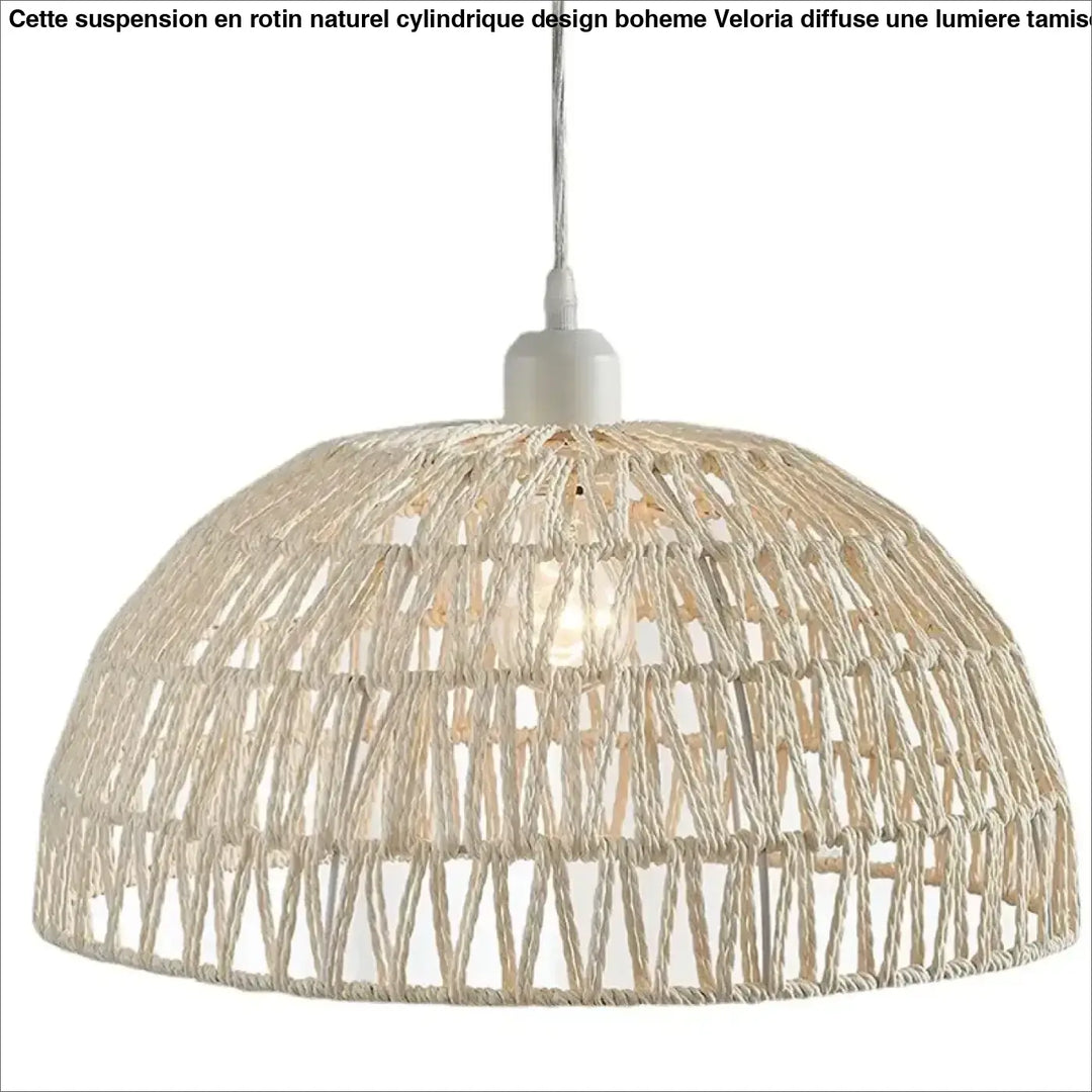 Suspension design bohème en fibre tressée style chic