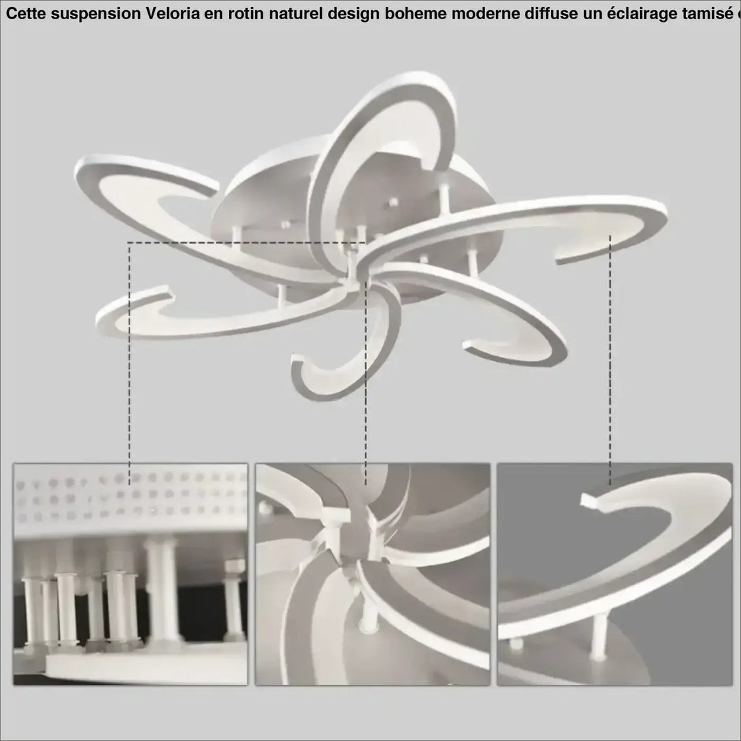 Plafonnier led moderne design artistique lumineux blanc