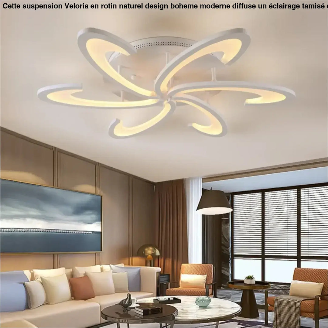 Plafonnier led moderne design artistique lumineux blanc