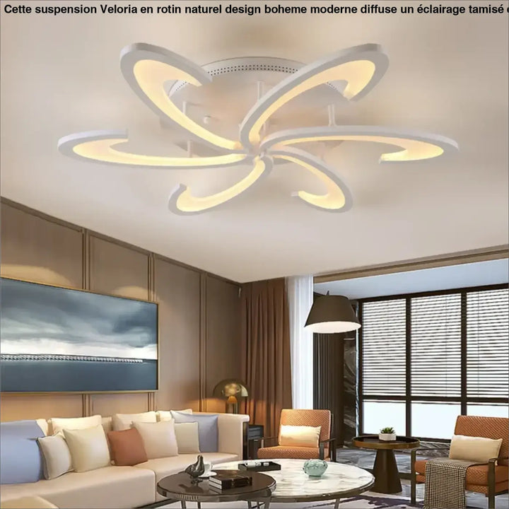 Plafonnier led moderne design artistique lumineux blanc
