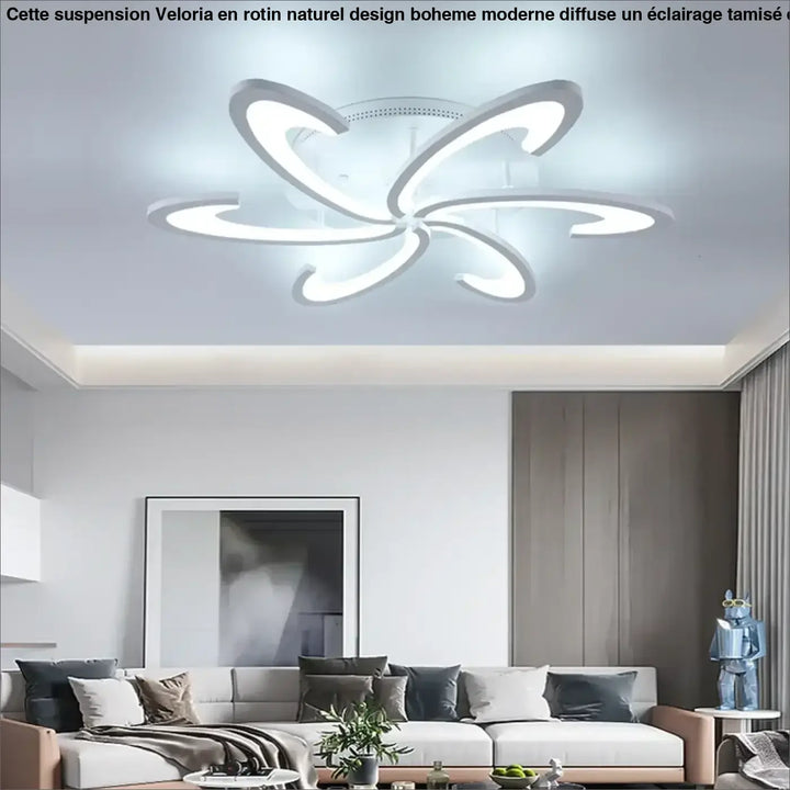 Plafonnier led moderne design artistique lumineux blanc