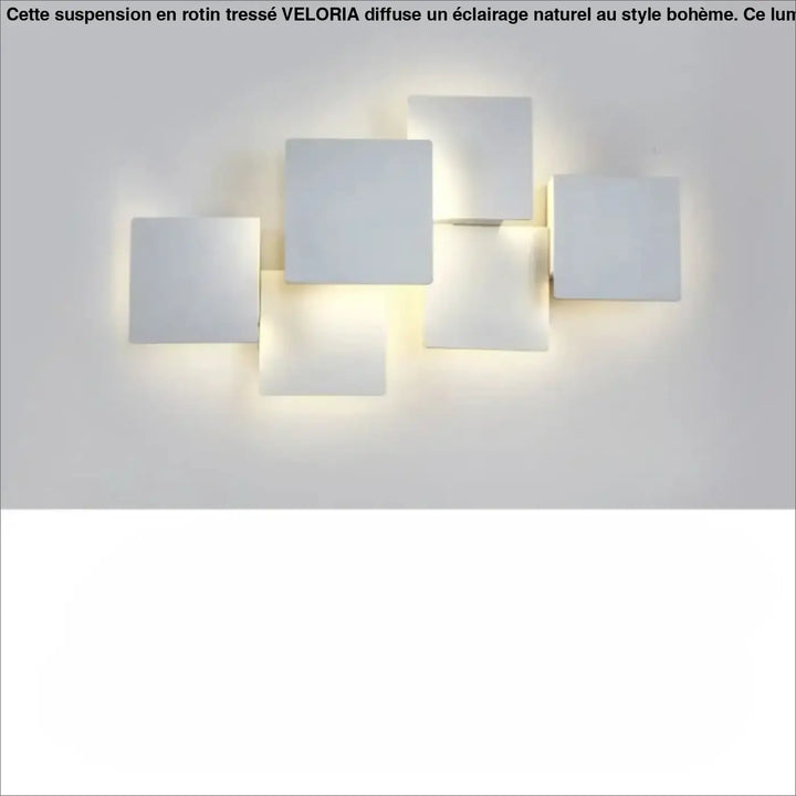 Applique murale kubora carrés flottants blancs avec effet lumineux minimaliste moderne en design carré