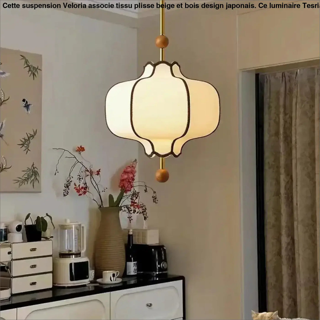 Suspension design en verre opalin style asiatique chic