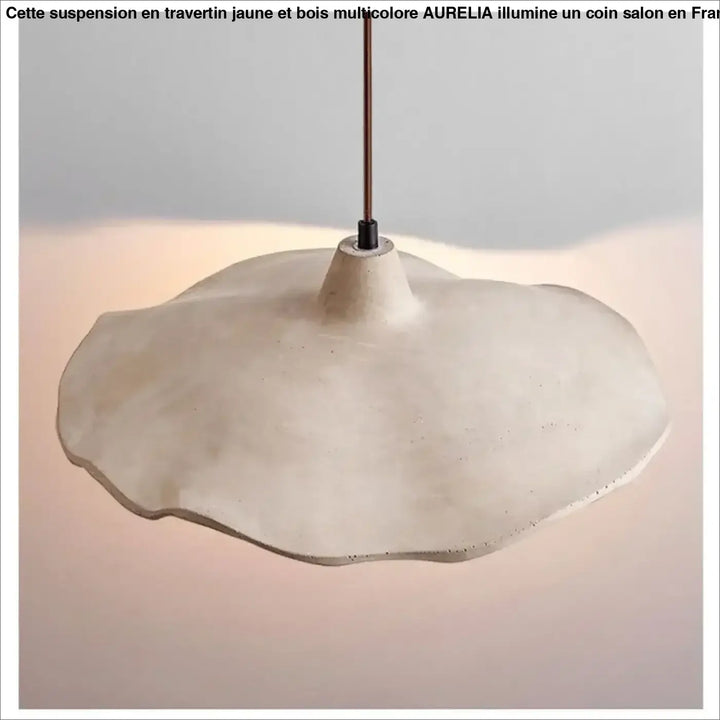 Suspension luminaire céramique blanc à forme ondulée moderne