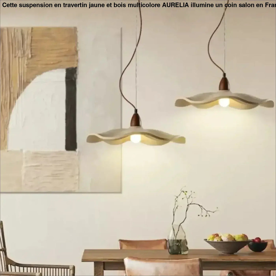 Suspension luminaire céramique blanc à forme ondulée moderne
