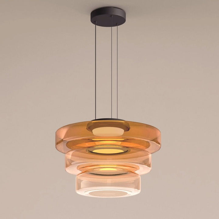 Suspension en Verre et Métal à Structure Multiniveaux Design Moderne