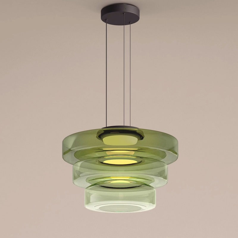 Suspension en Verre et Métal à Structure Multiniveaux Design Moderne