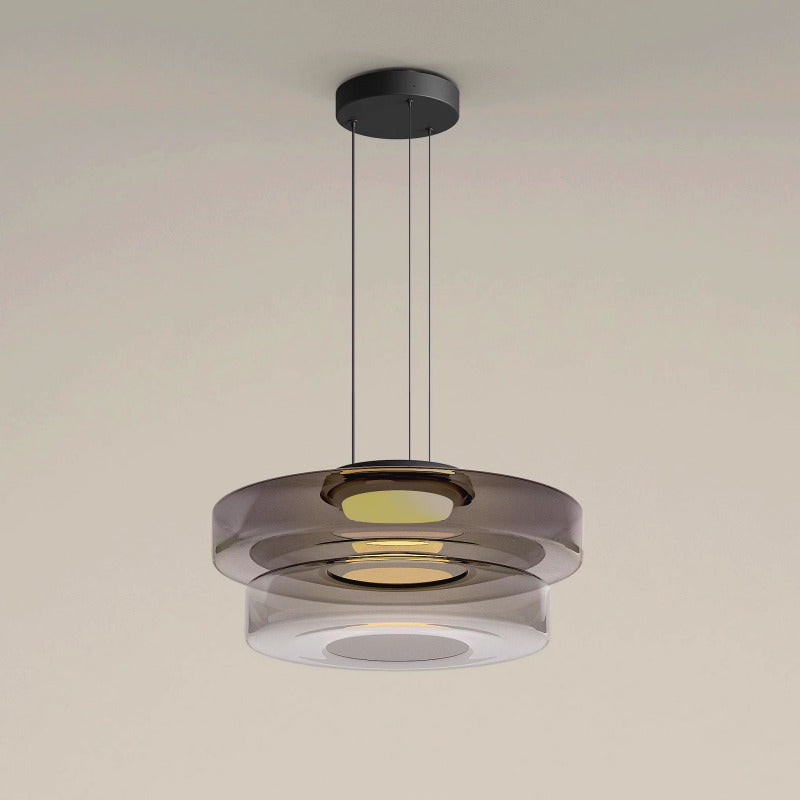 Suspension en Verre et Métal à Structure Multiniveaux Design Moderne