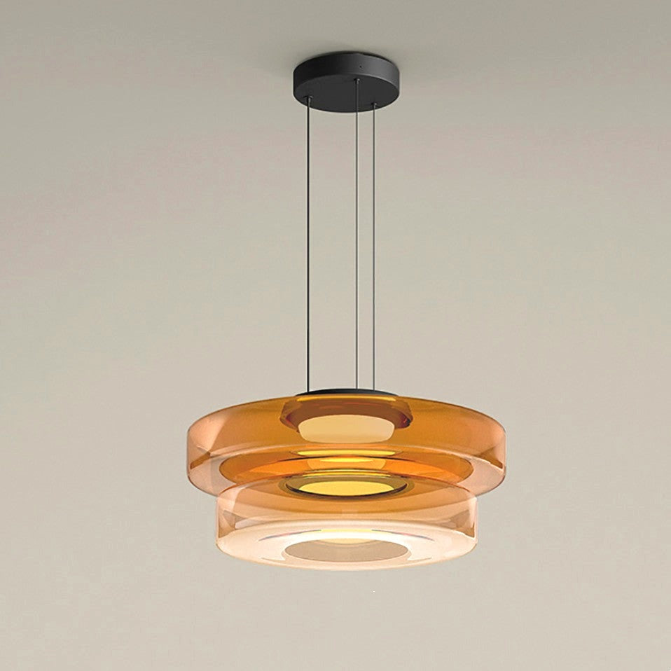 Suspension en Verre et Métal à Structure Multiniveaux Design Moderne