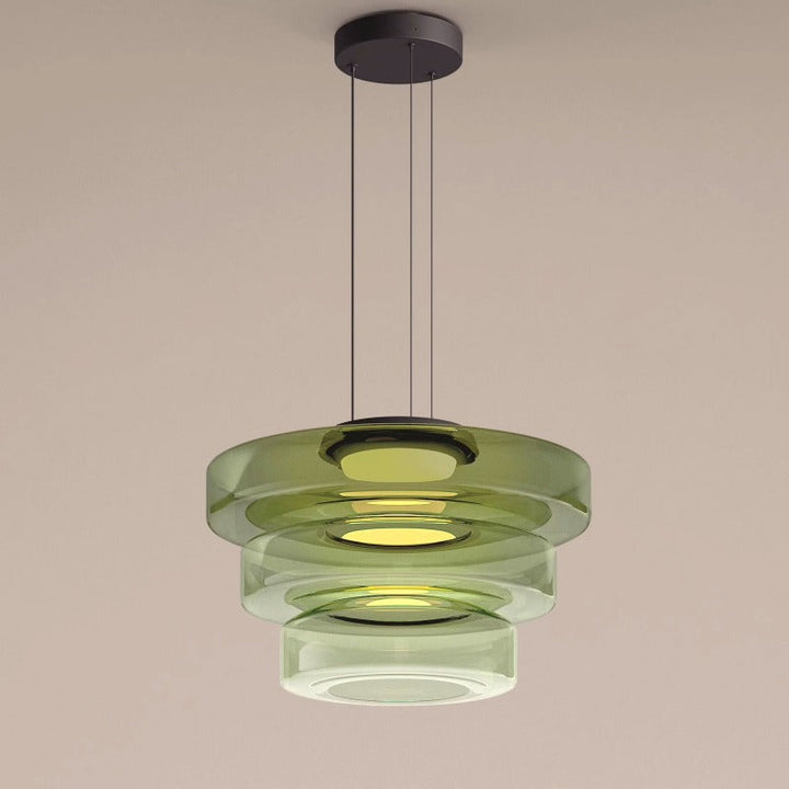 Suspension en Verre et Métal à Structure Multiniveaux Design Moderne