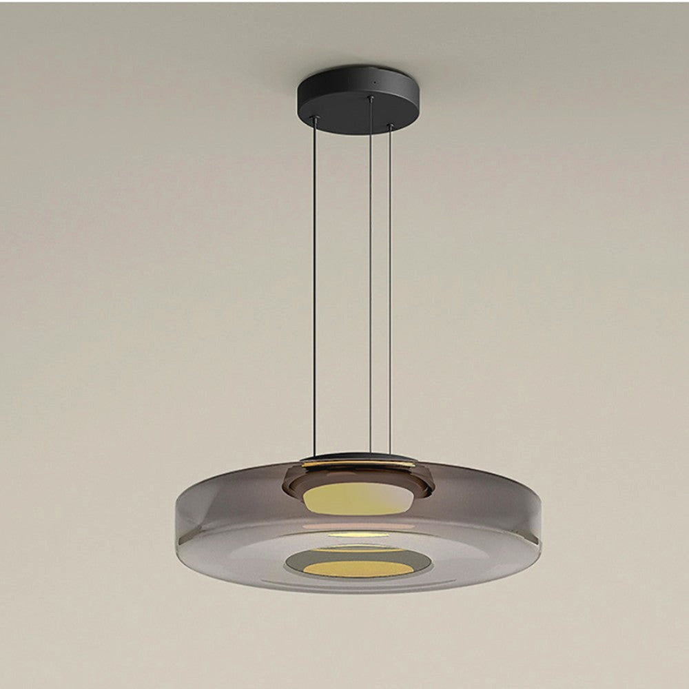 Suspension en Verre et Métal à Structure Multiniveaux Design Moderne